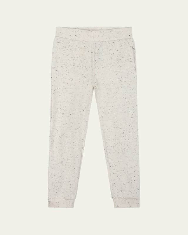 Kid's Speckled Logo-Embroidered Sweatpants, Size 6-8